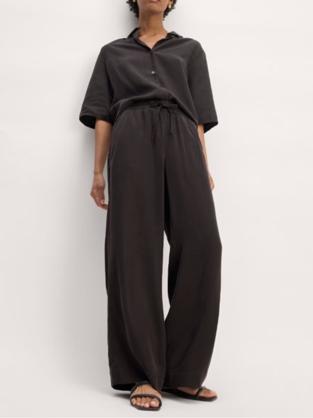 Everlane The Wide-Leg Pant in Butterlite Size L - Picture 3 of 14